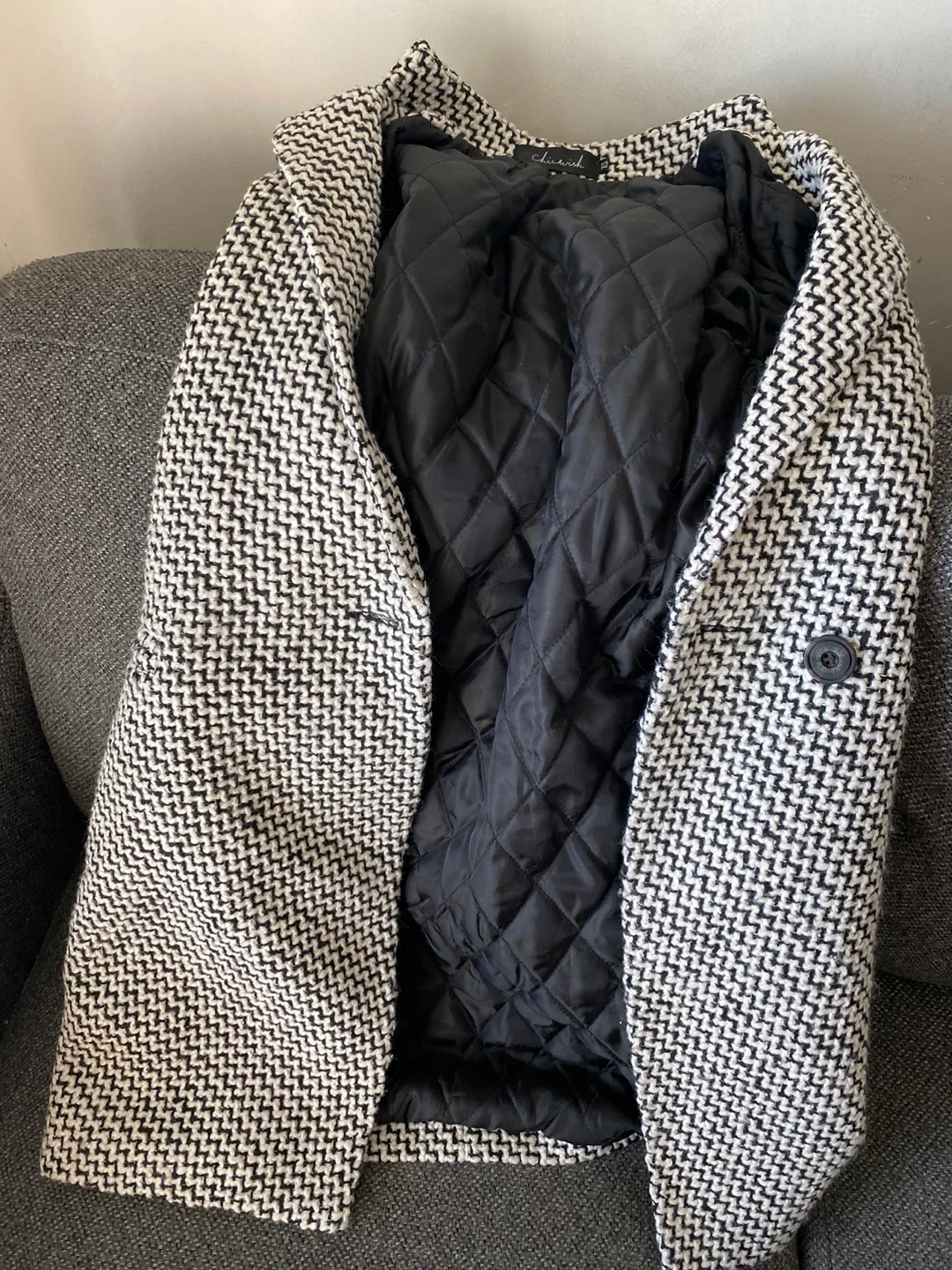 Black and White Tweed Coat image indicator(2)