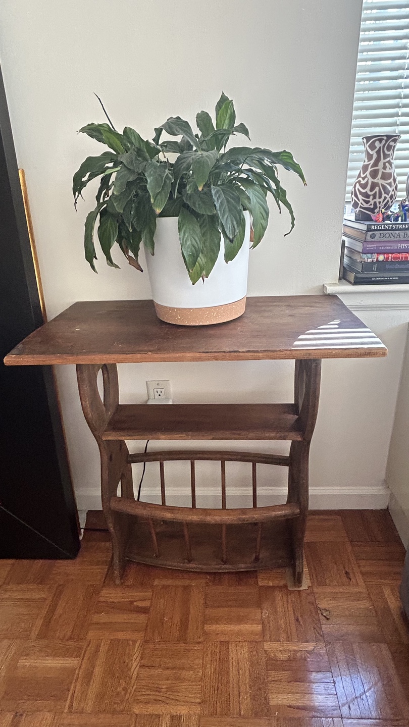 Vintage Wooden Side Table with Shelf