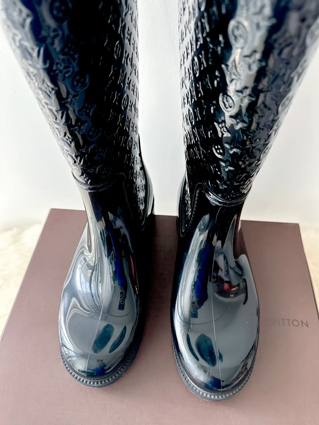 Authentic Louis Vuitton Black Rain Boots image indicator(2)