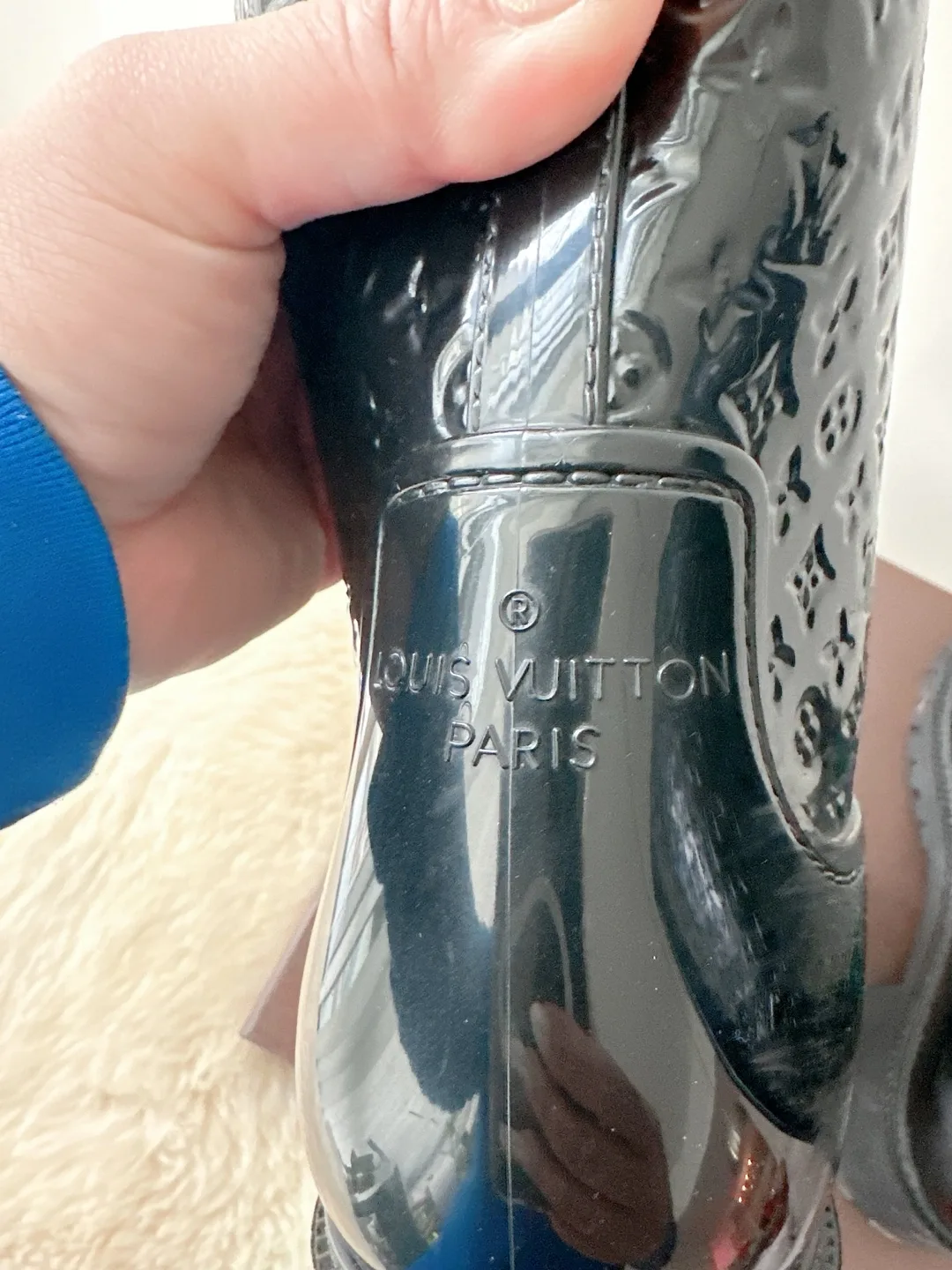 Authentic Louis Vuitton Black Rain Boots image indicator(4)