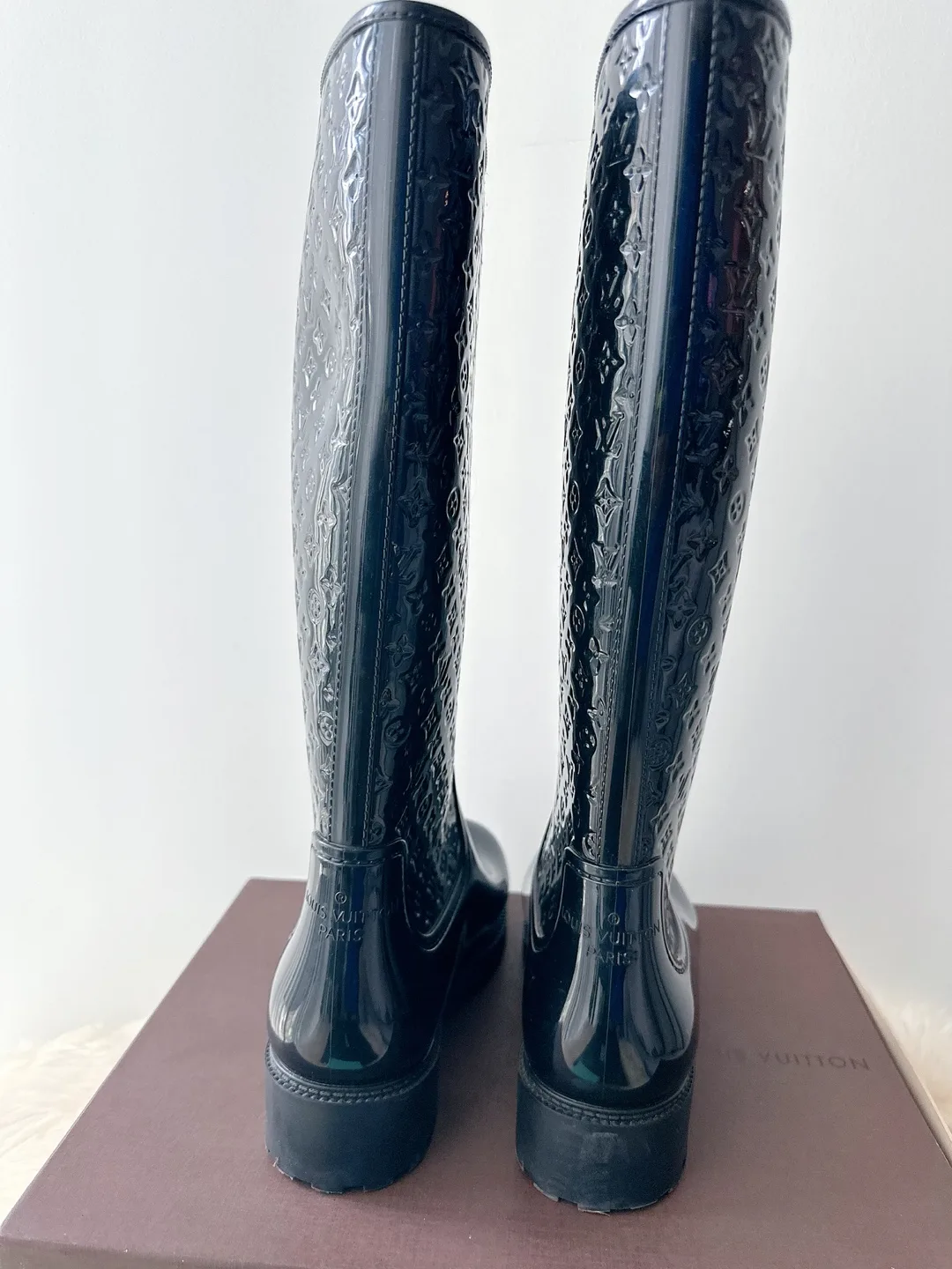 Authentic Louis Vuitton Black Rain Boots image indicator(3)