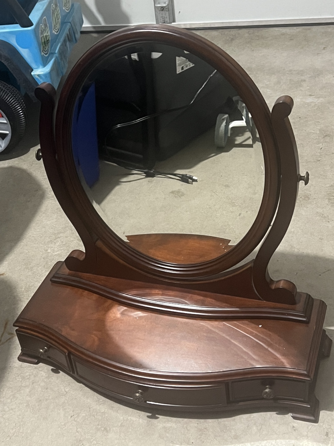 Wooden Vanity Mirror with Drawers - photo 2