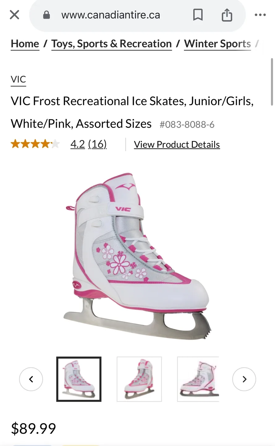 NEW VIC Frost Girls Figure Skates Size J2 image indicator(3)