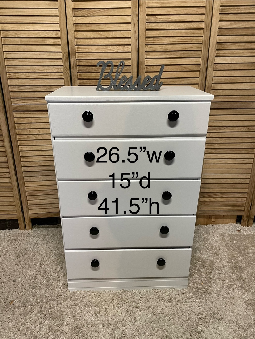 White 5 Drawer Dresser - photo 4
