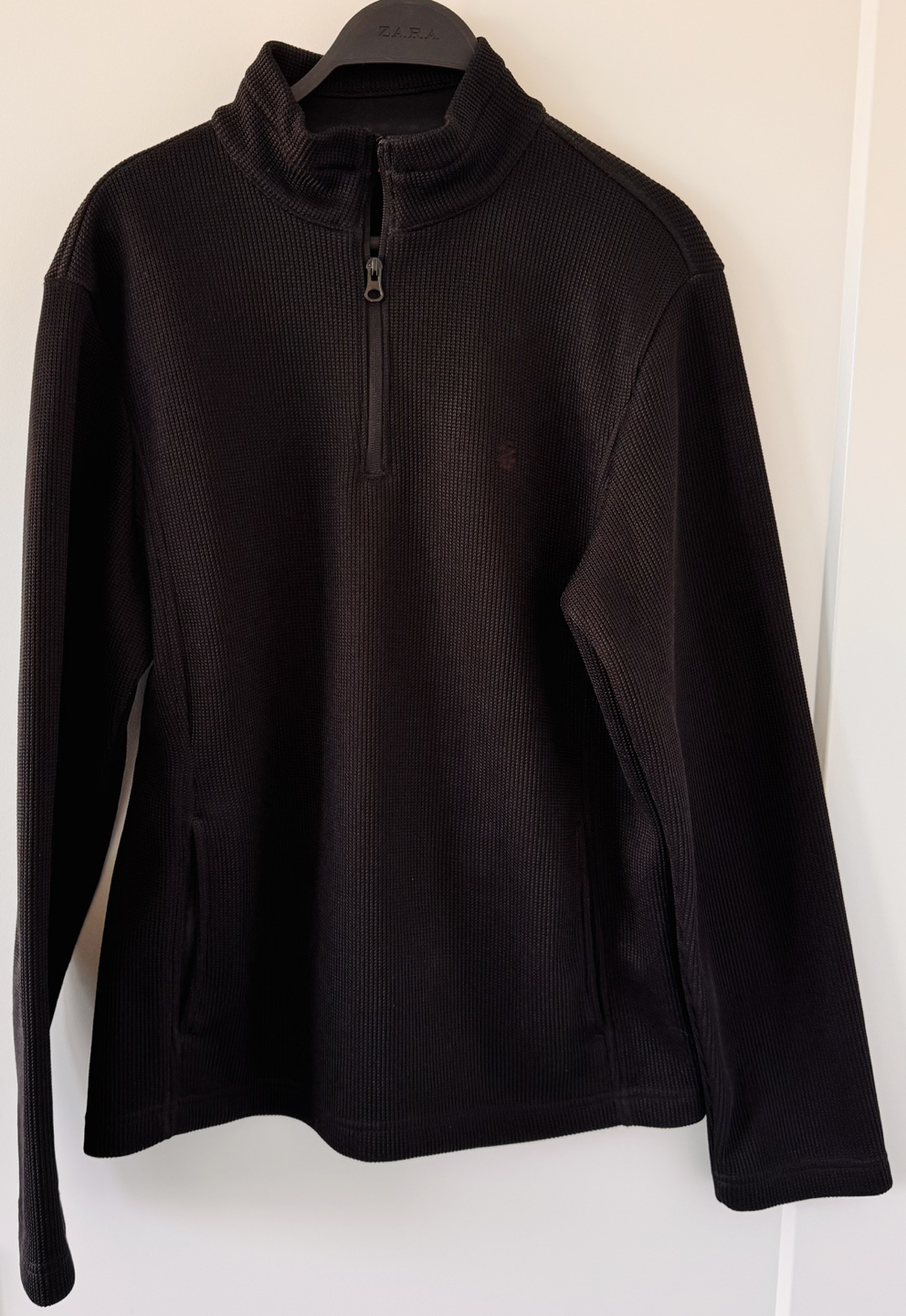 Izod Black 1/4 Zip fleece lined jacket