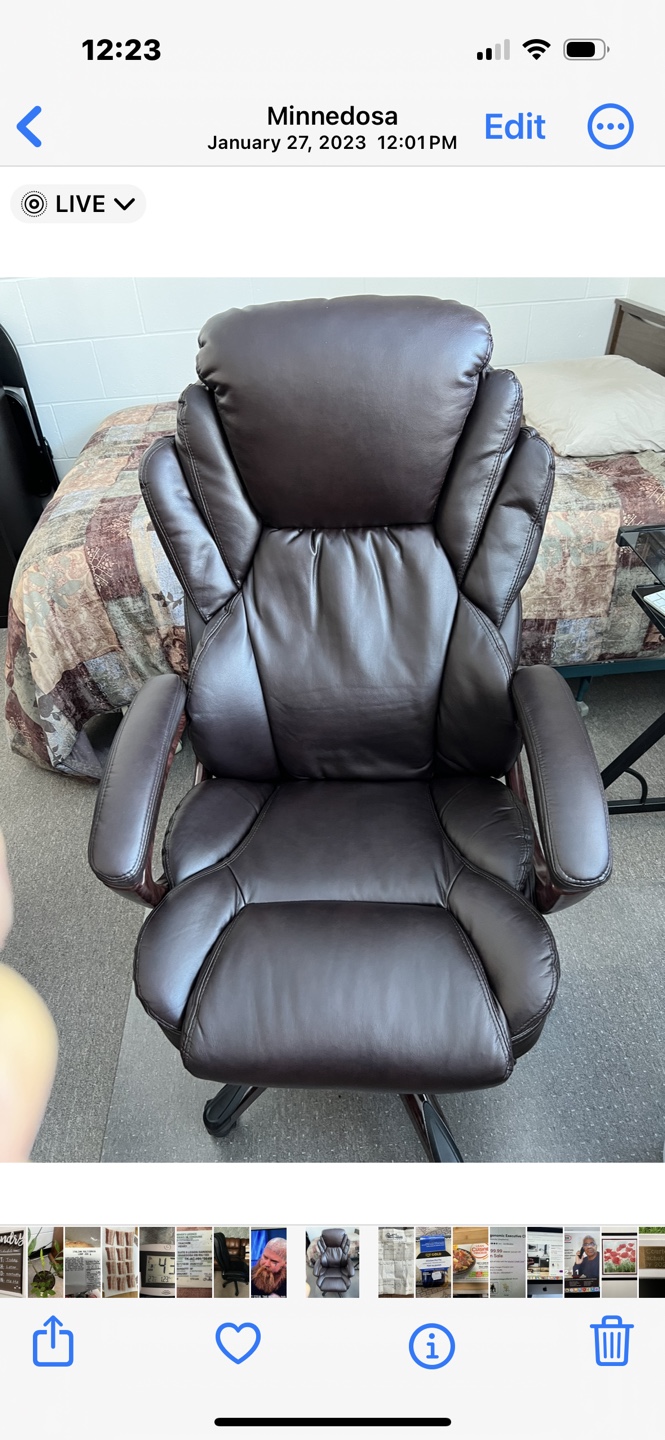 Brown Faux Leather Office Chair