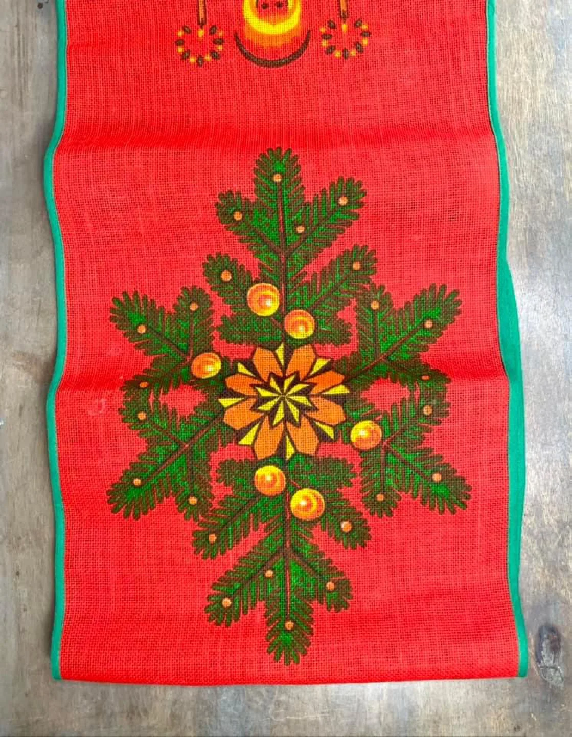 VINTAGE 38” Mid Century Modern Angel Christmas Table Runner image indicator(2)
