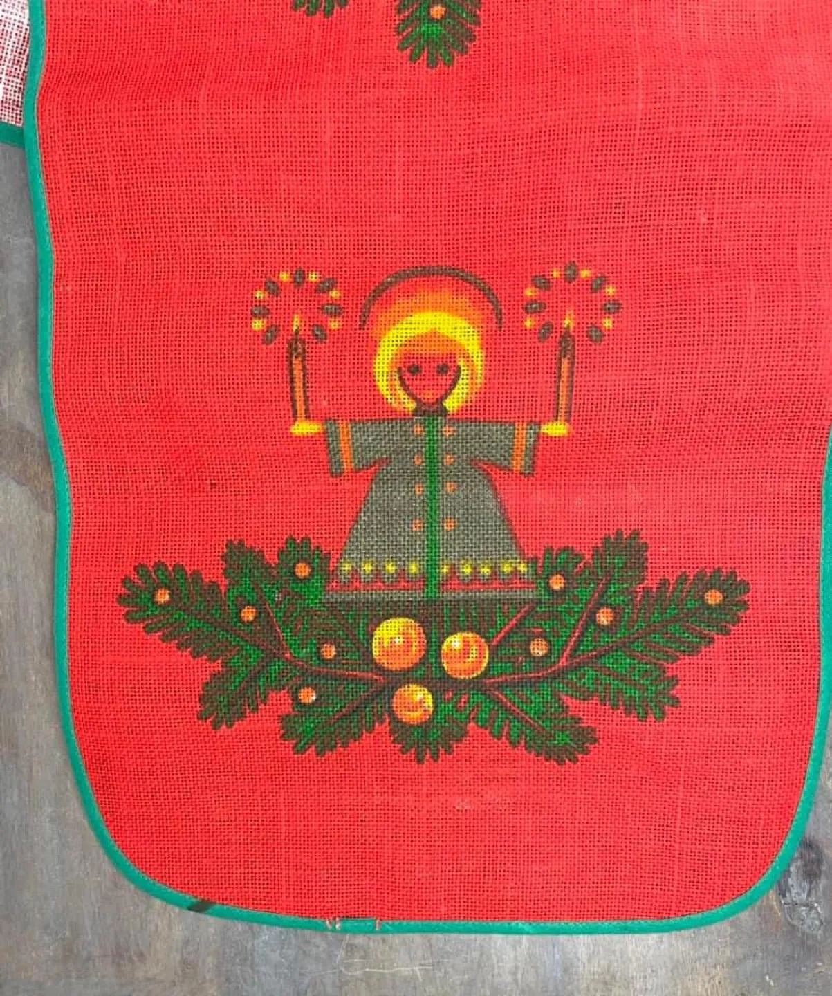 VINTAGE 38” Mid Century Modern Angel Christmas Table Runner image indicator(3)