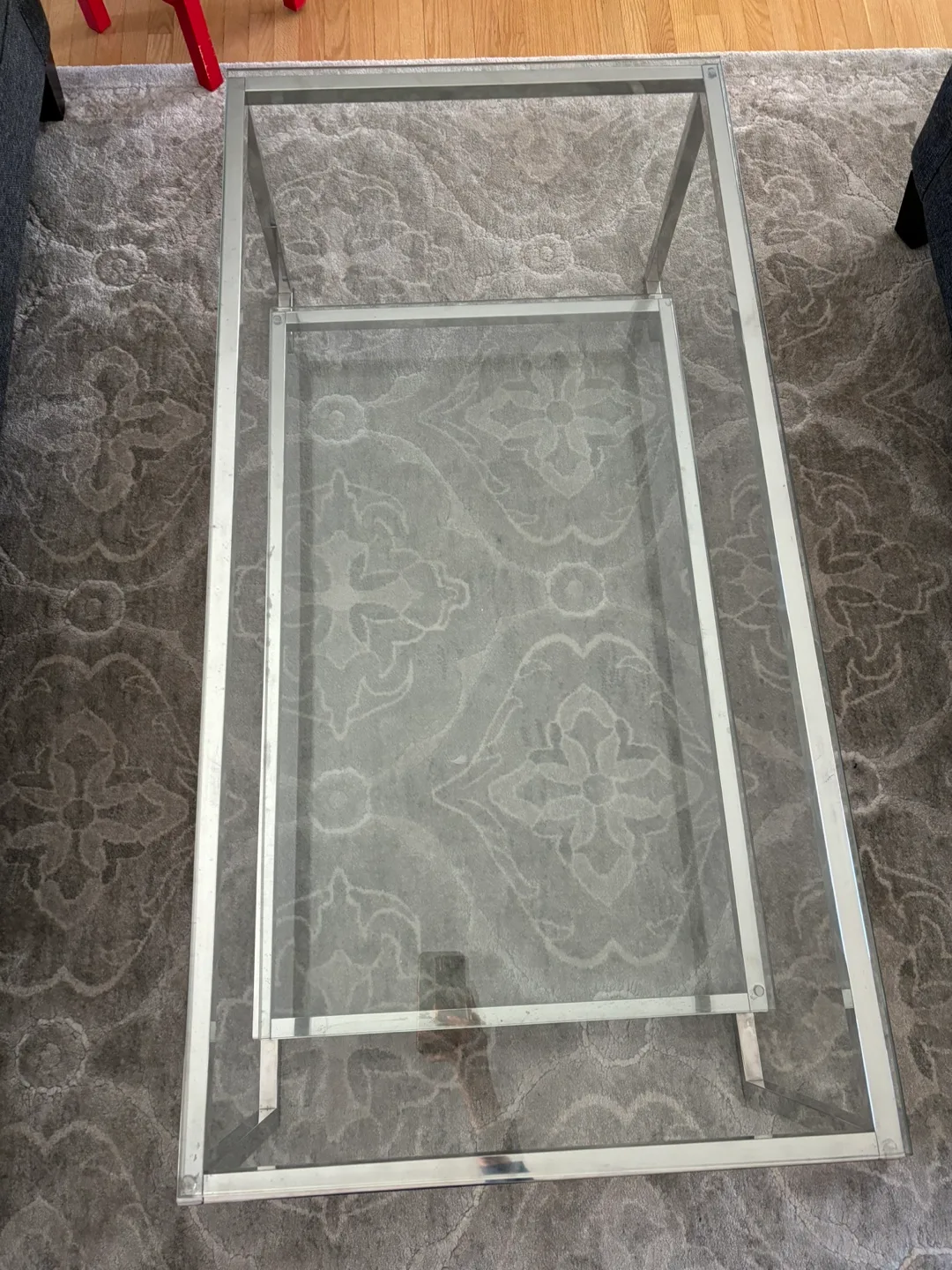 Glass Coffee Table with Shelf image indicator(3)