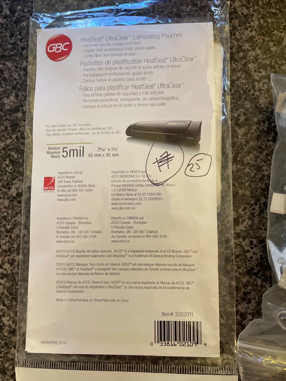 GBC HeatSeal UltraClear Laminating Pouches 5 mil 25 Pack image indicator(2)