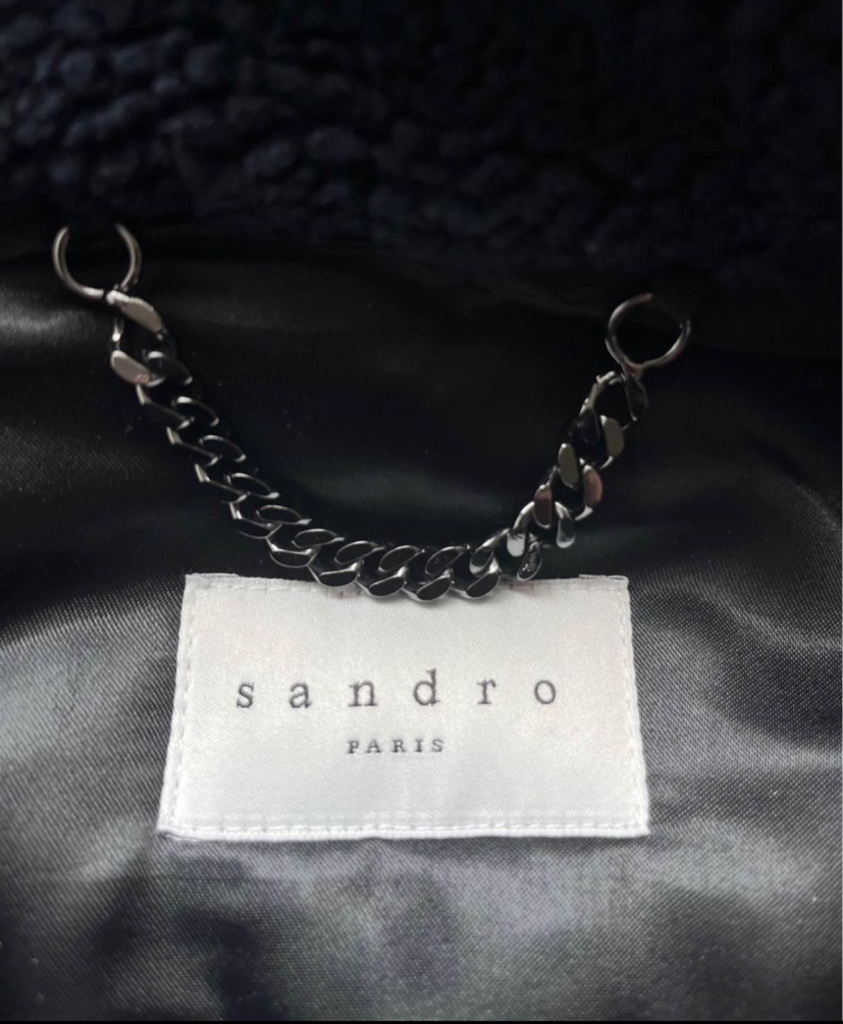 Sandro Dark Blue  Jacket with Fur Hood - photo 3