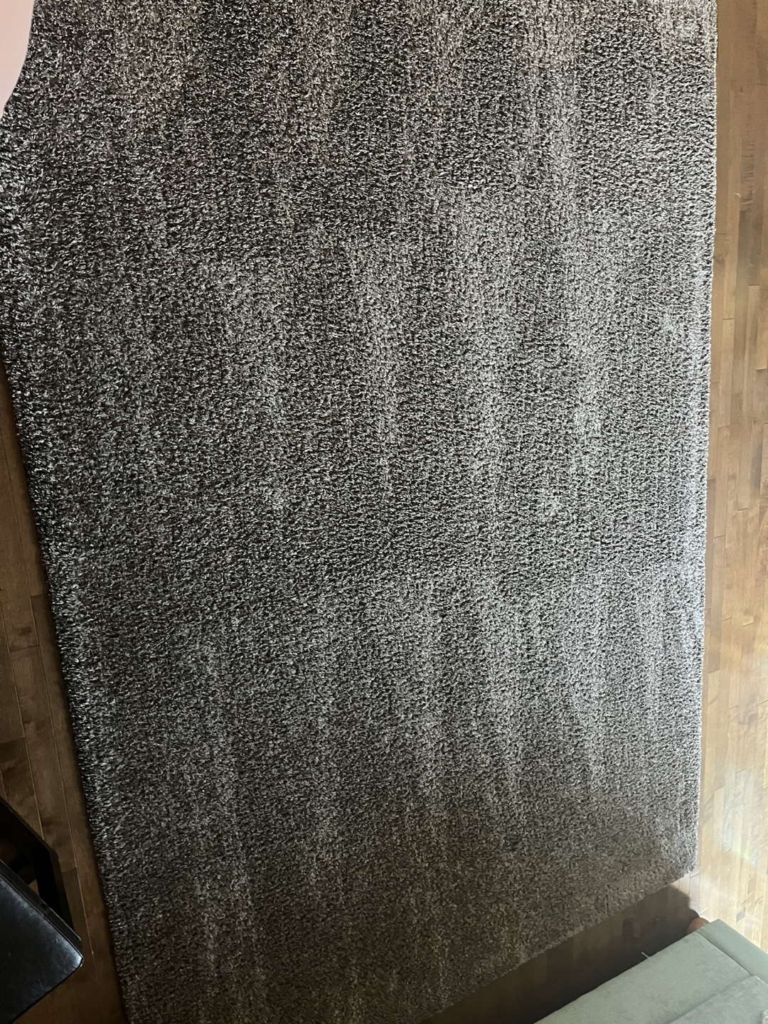 Grey and White Shag Rug