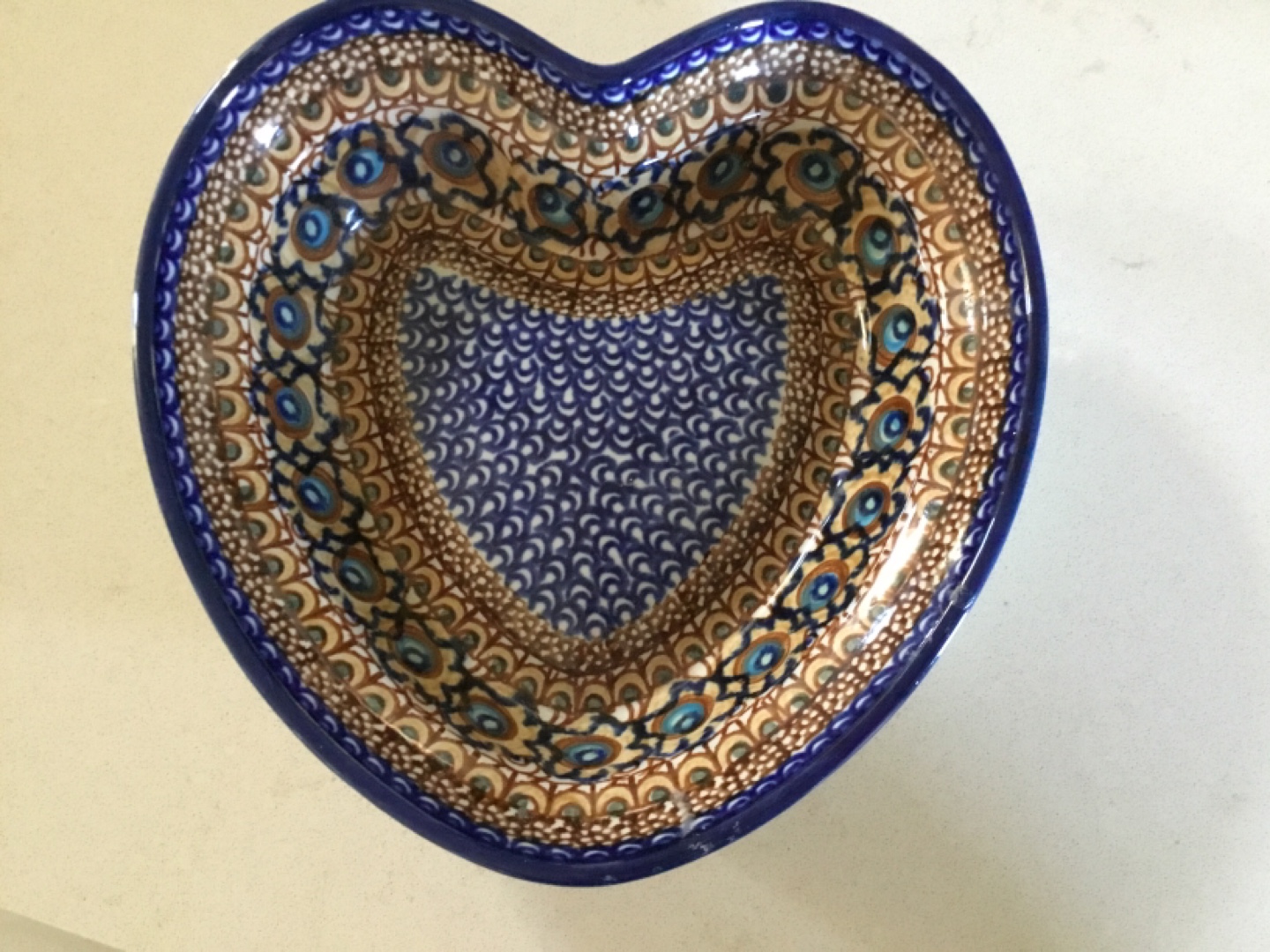 Polish Pottery Heart Shaped Dish