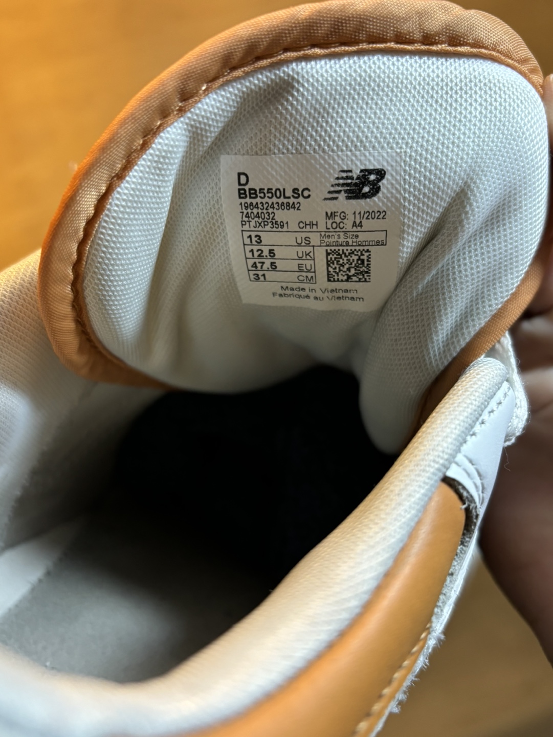 New Balance 550 White/Tan Size 13 - photo 3