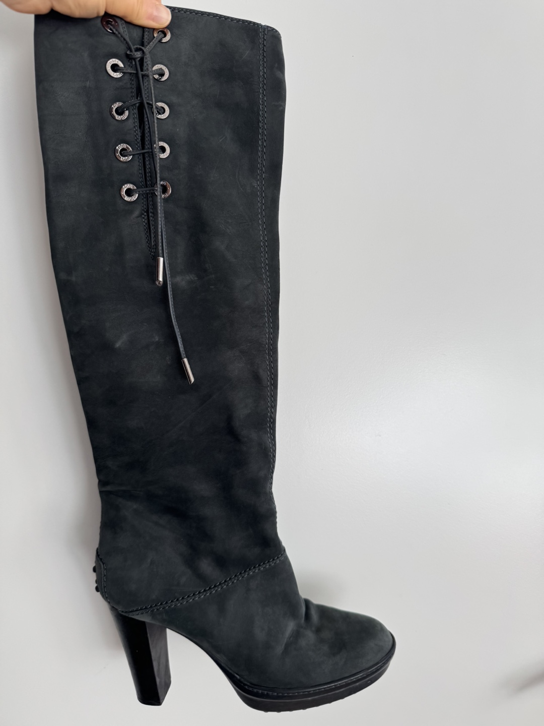 TOD'S Suede Knee High Boots Size 37 - photo 2