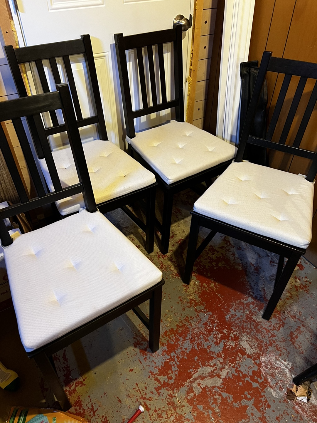 Set of 4 Black Dining Chairs with Cushions - photo 2