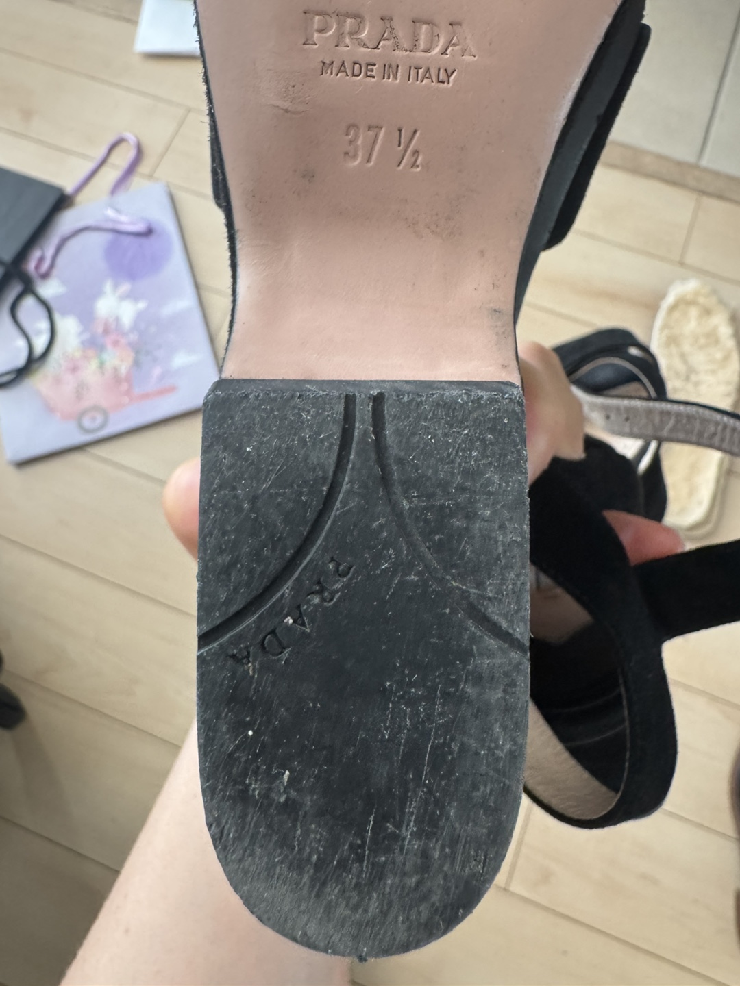 Prada Black Suede Wedge Sandals - photo 5