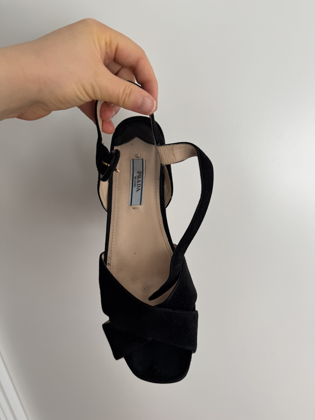 Prada Black Suede Wedge Sandals - photo 4