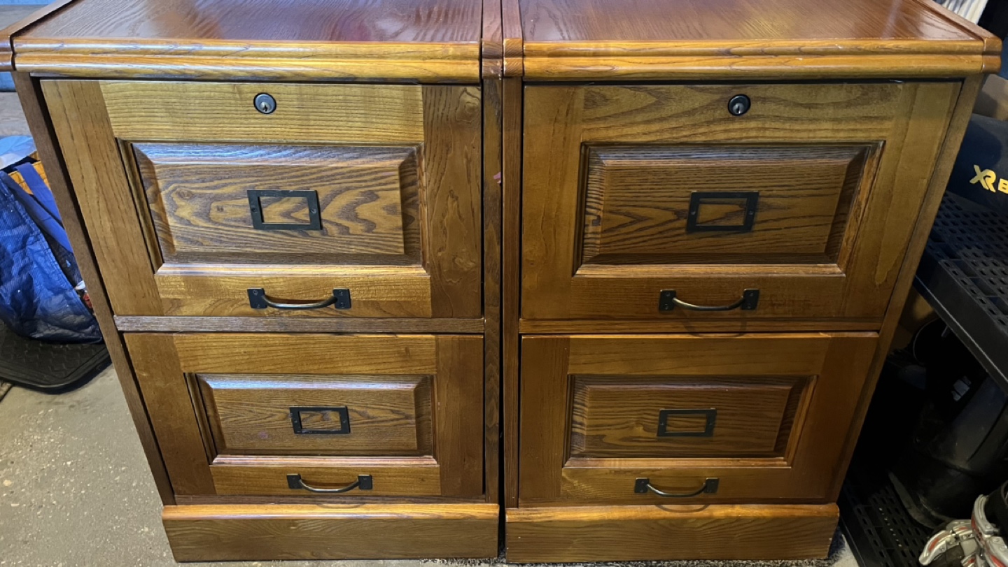 Set of 2 Two Drawer Filing Cabinets