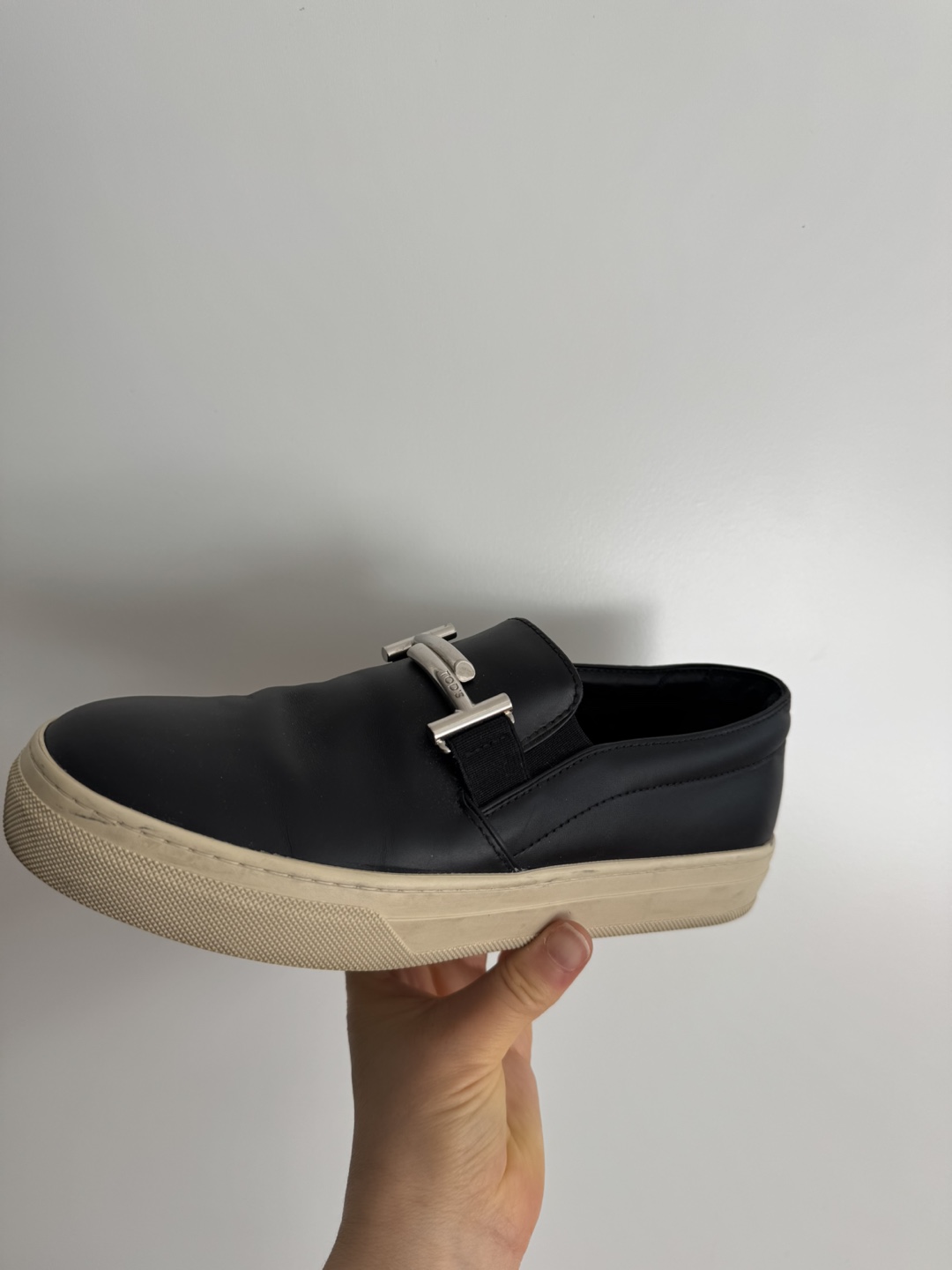 TOD'S Black Leather Slip-On Sneakers - photo 2