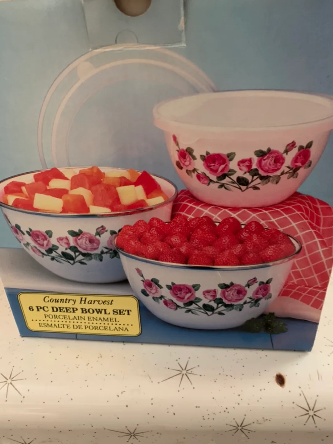 NEW 6 pc Deep Bowl Set Country Harvest image indicator(4)