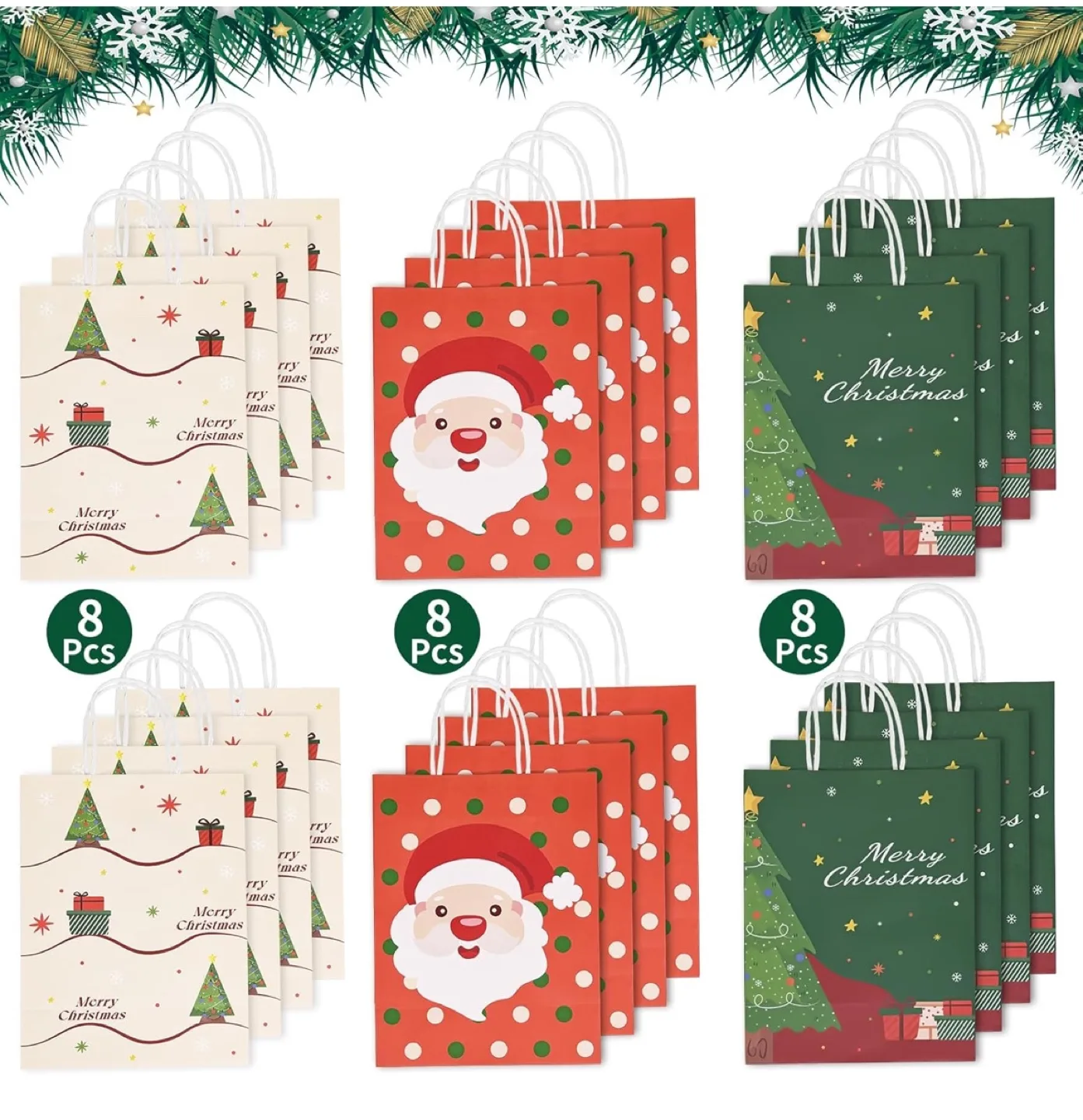 Christmas Gift Bags, Set of 24 image indicator(2)