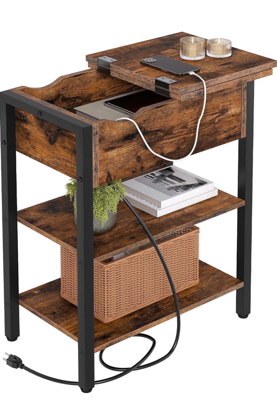 Side Table with Charging Station - photo 3