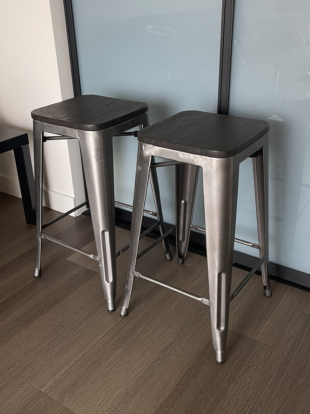 Set of Two Metal Stools