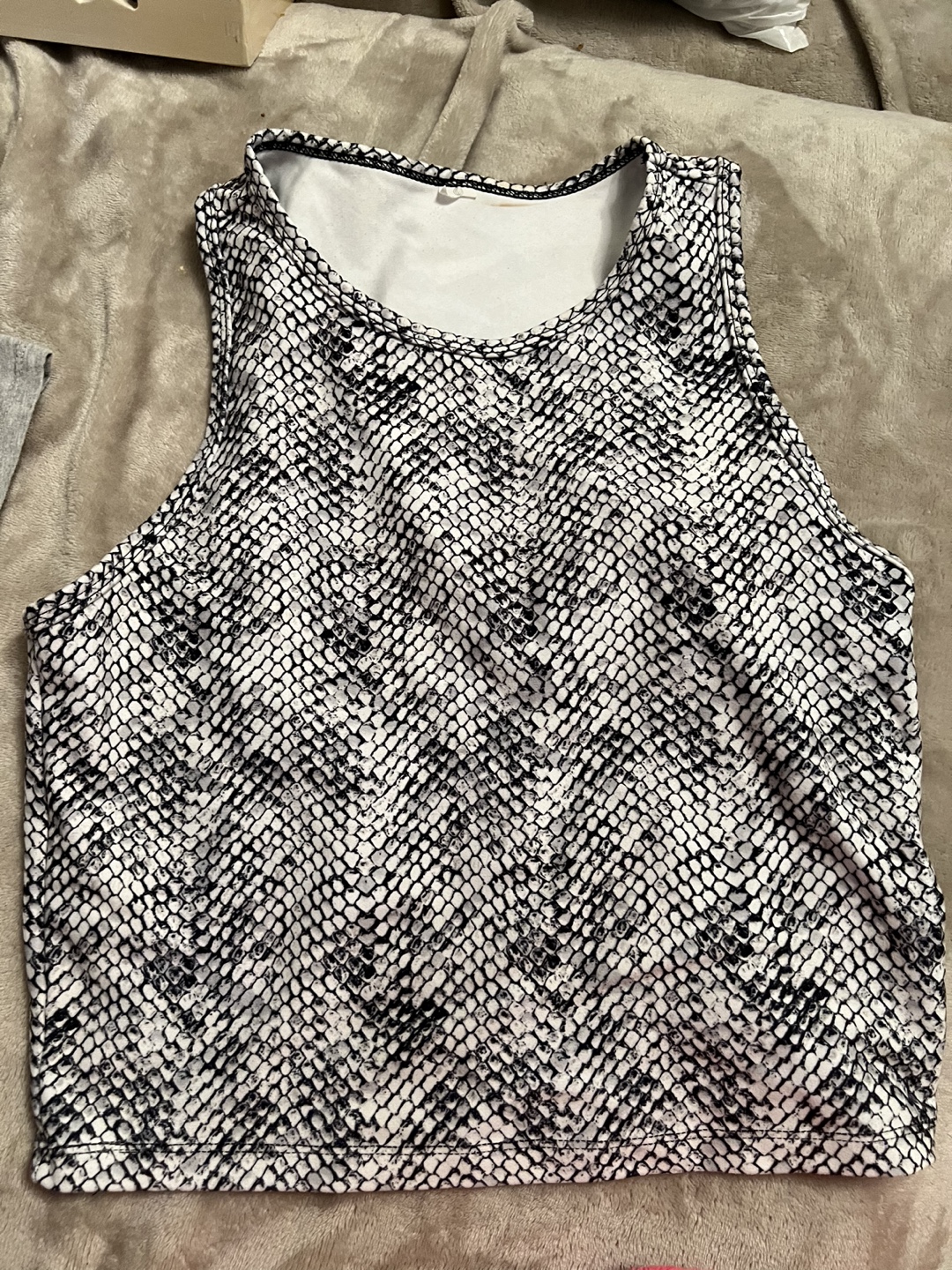 Snakeskin Print Crop Top