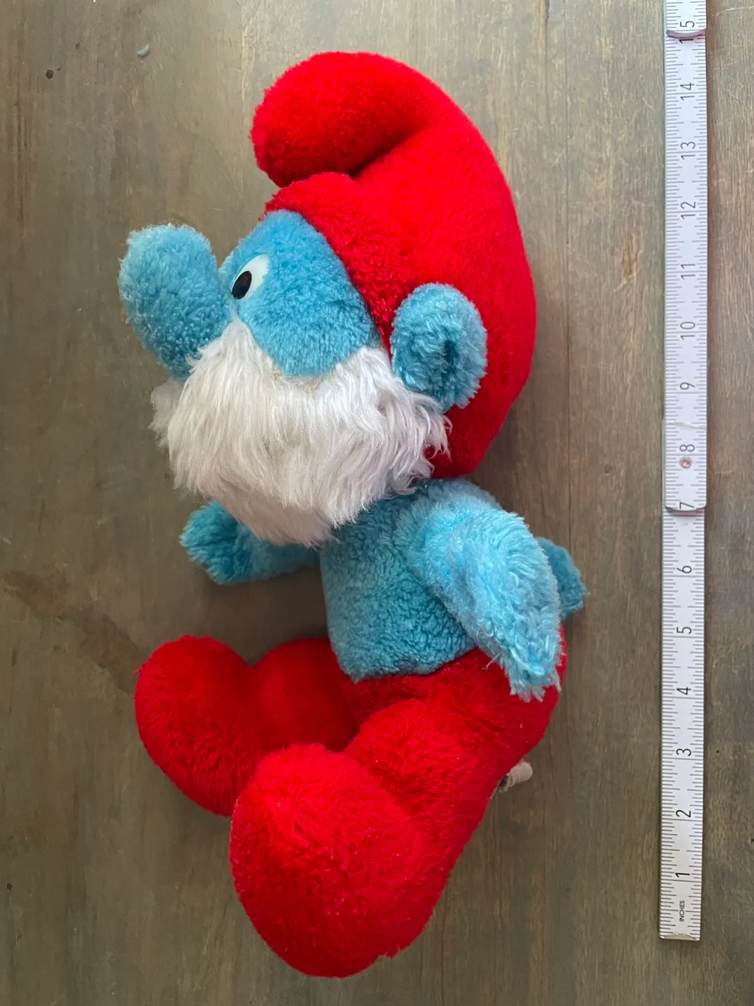 Vintage 1979 Peyo The Smurfs Papa Smurf Stuffed Plush Toy image indicator(6)