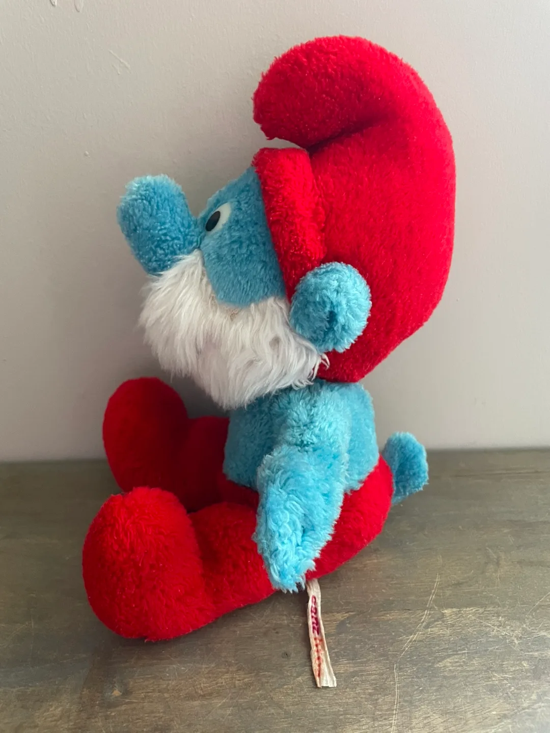 Vintage 1979 Peyo The Smurfs Papa Smurf Stuffed Plush Toy image indicator(4)