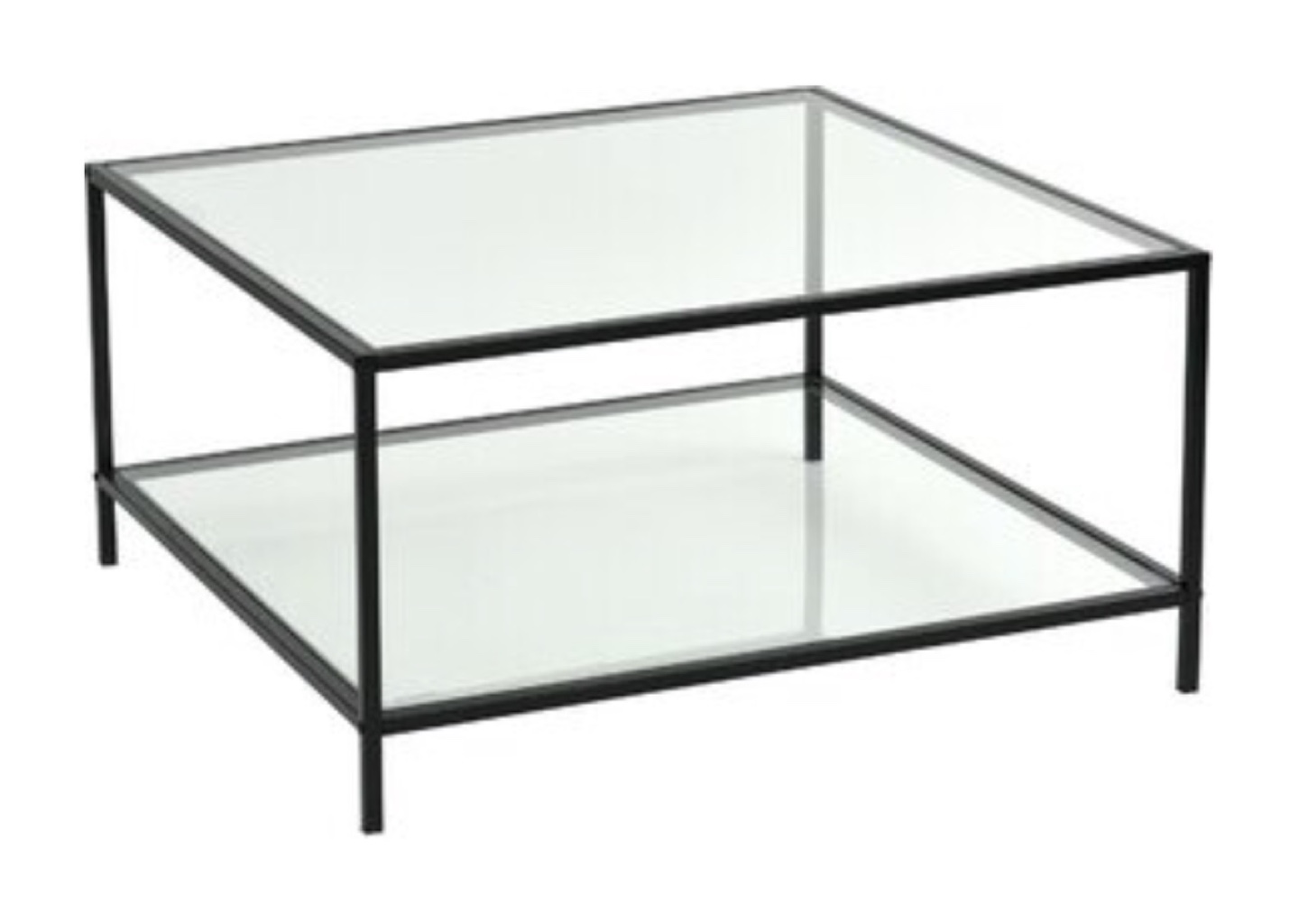 Glass Coffee Table with Black Metal Frame - photo 2