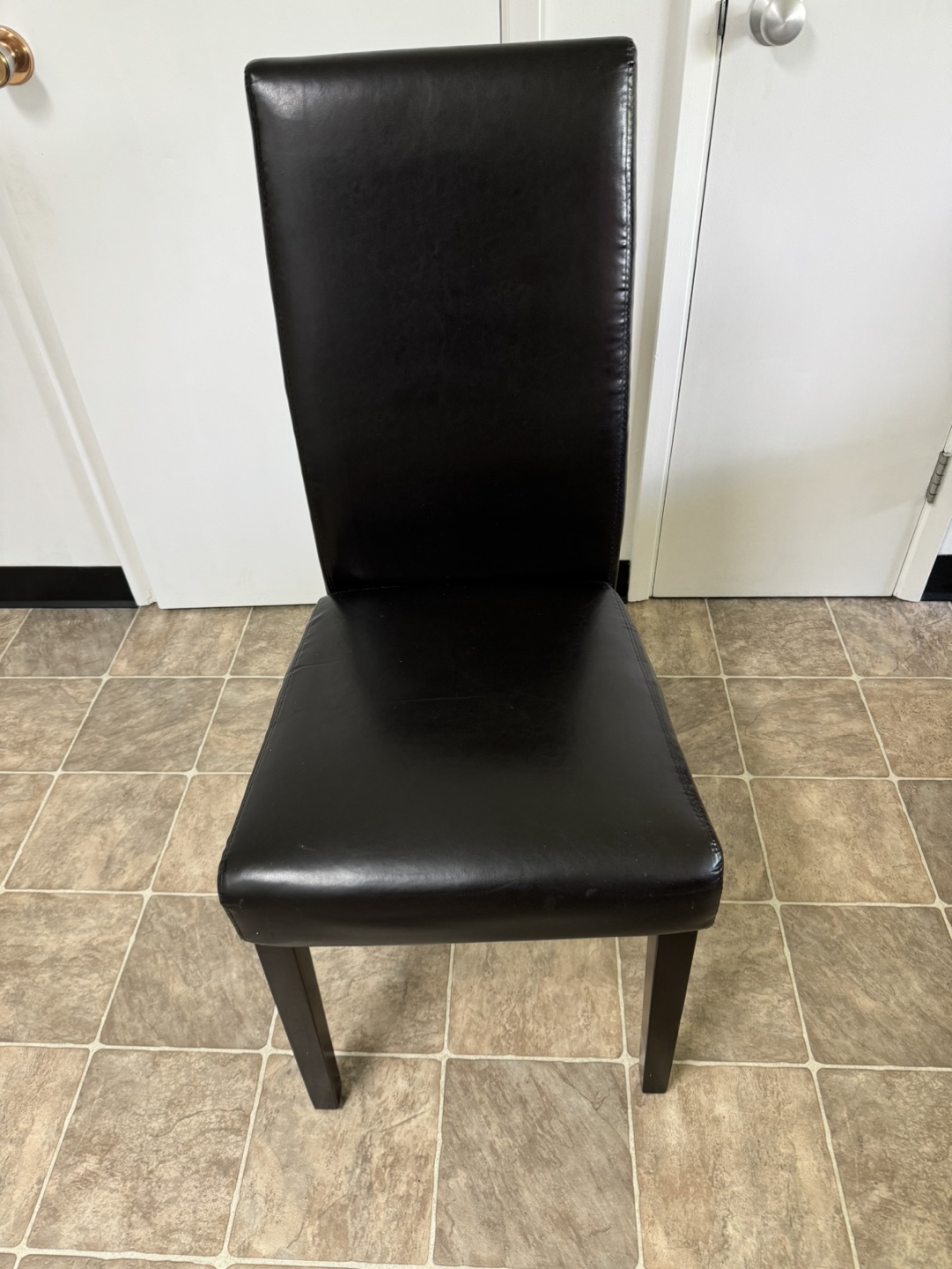Black Faux Leather Dining Chair