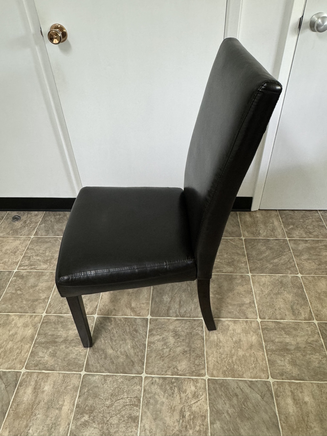 Black Faux Leather Dining Chair - photo 2