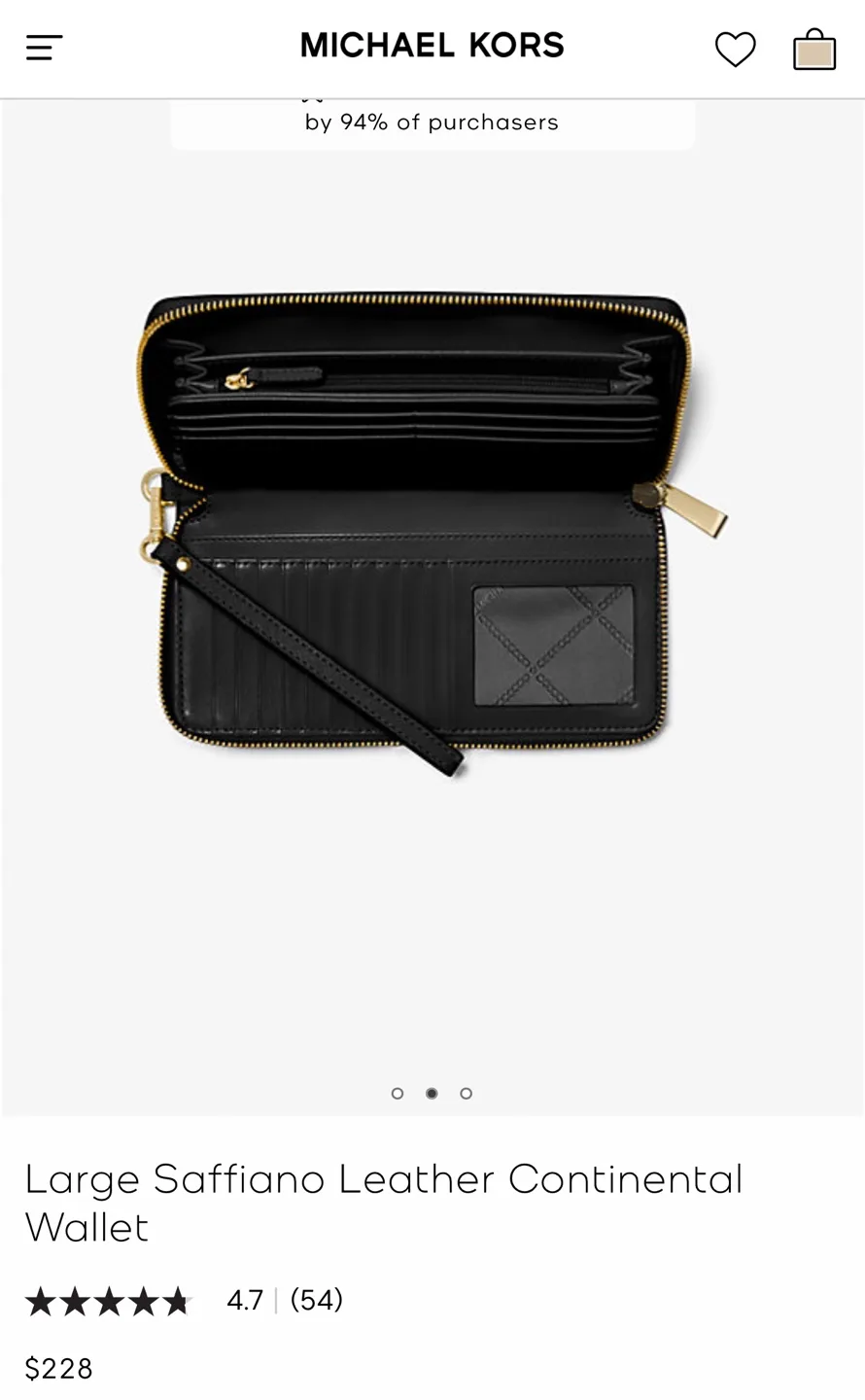 Michael Kors Large Saffiano Leather Continental Wallet image indicator(5)