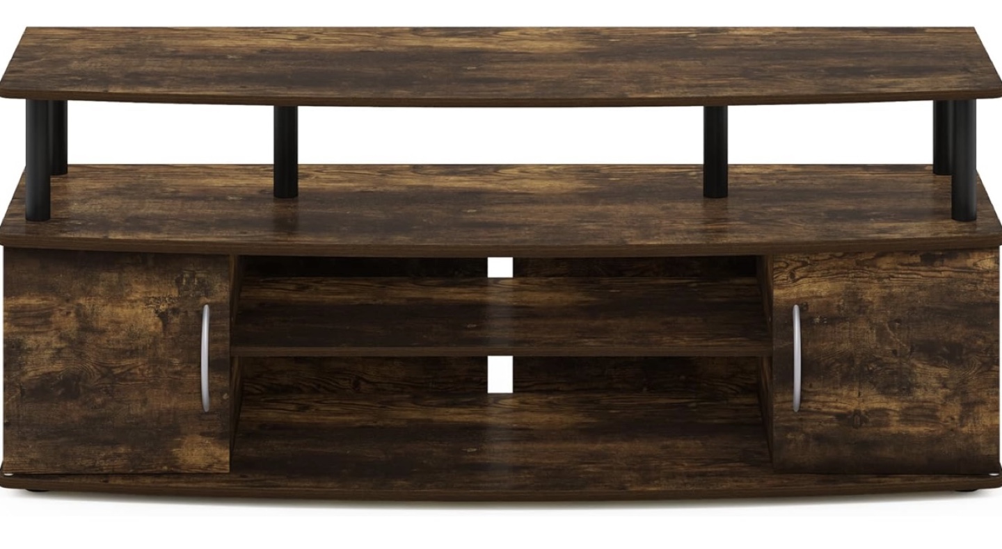 TV Stand Entertainment Center with 2 Doors, 2 Shelves