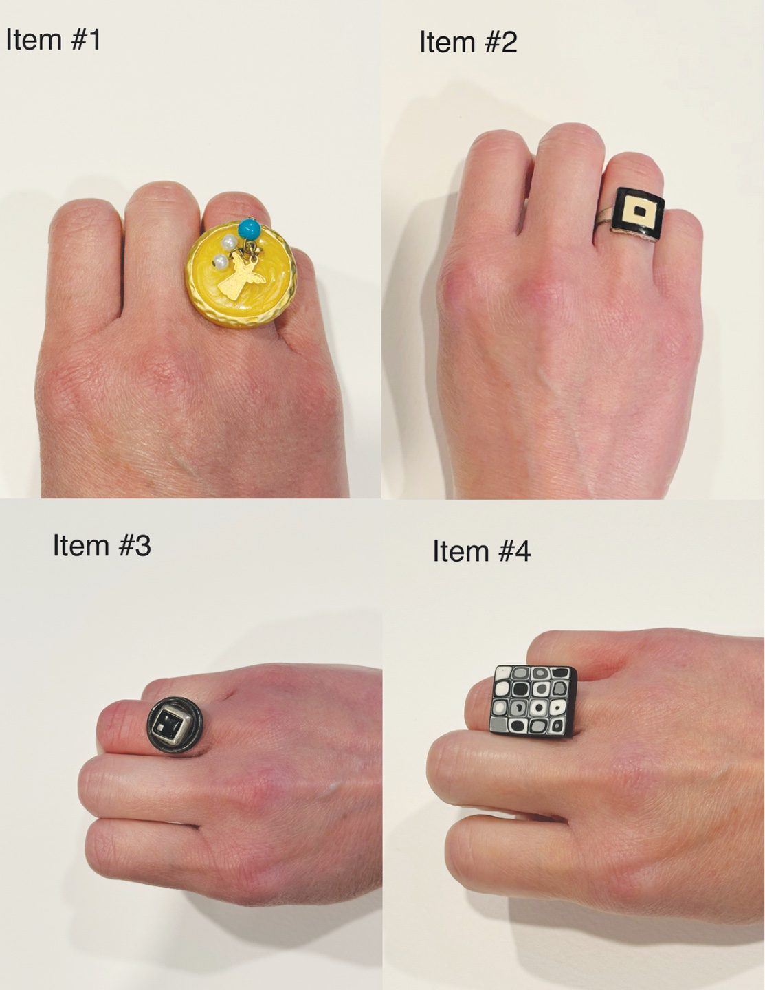 Set of 4 adjustable rings