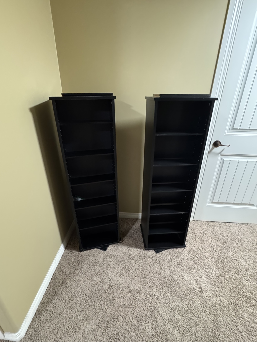 Set of 2 Black dvd or cd shelves