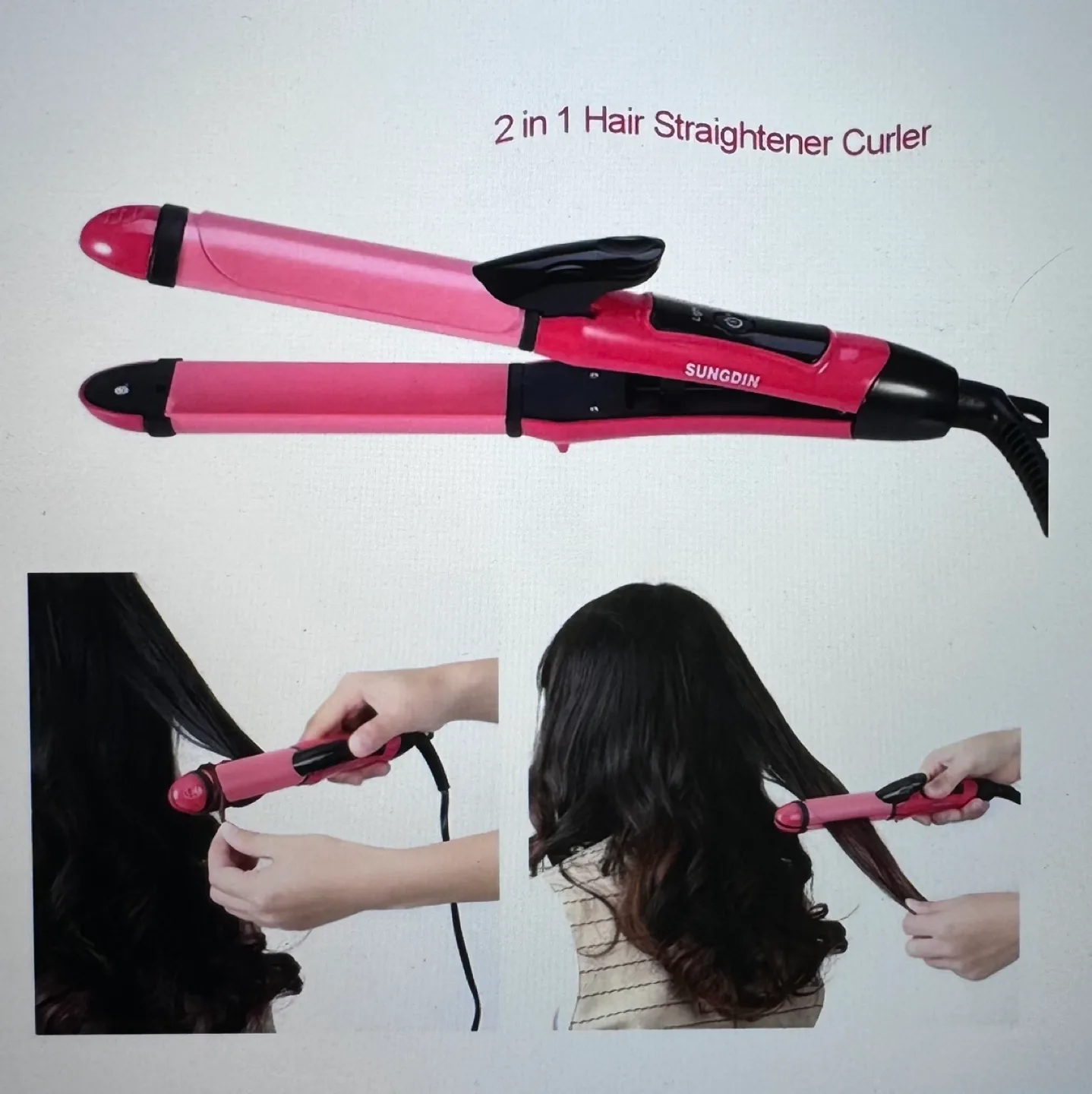 2 in 1 Hair Straightener and Curler image indicator(2)