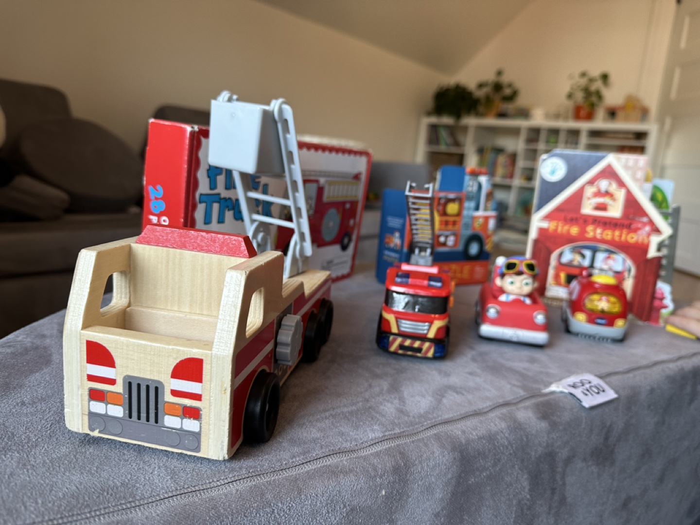 Fire Truck Toys, Book & Puzzles Gift Set