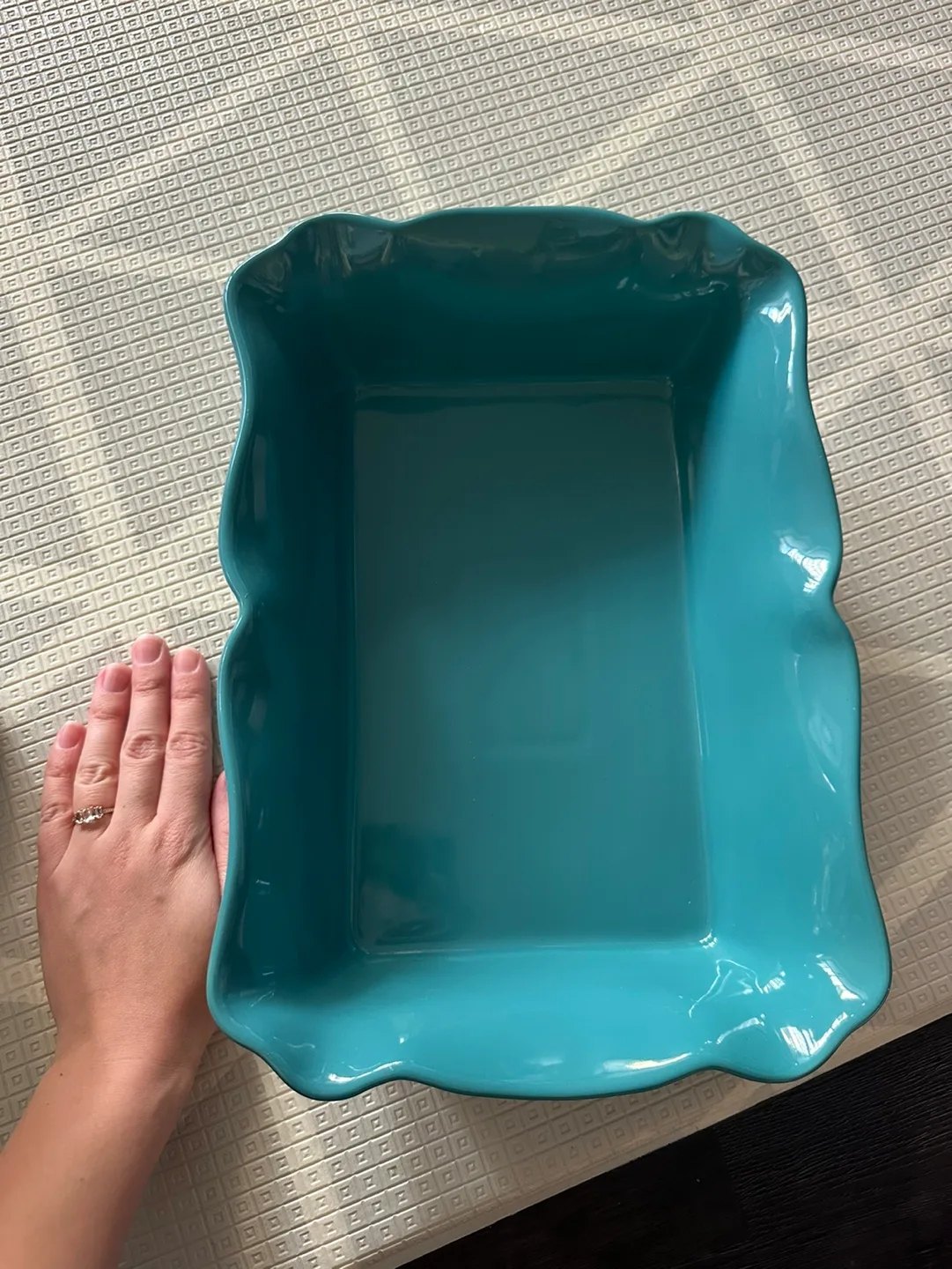 *see profile for great deal!* New teal blue large serving dish image indicator(6)