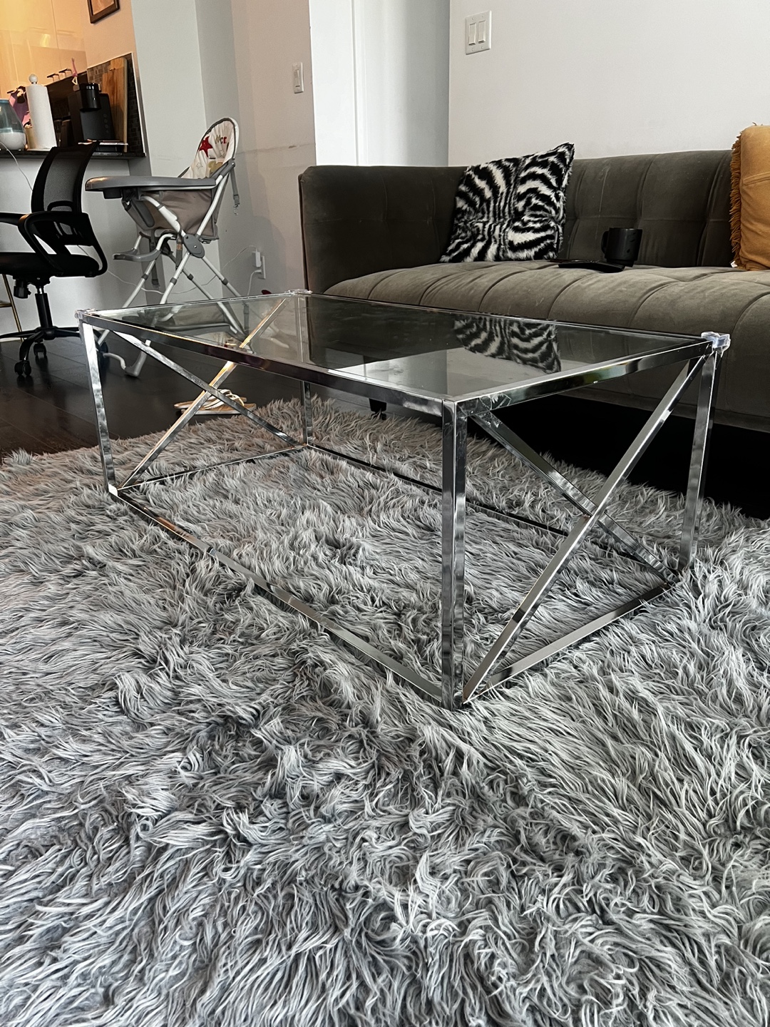 Glass and Chrome Coffee Table