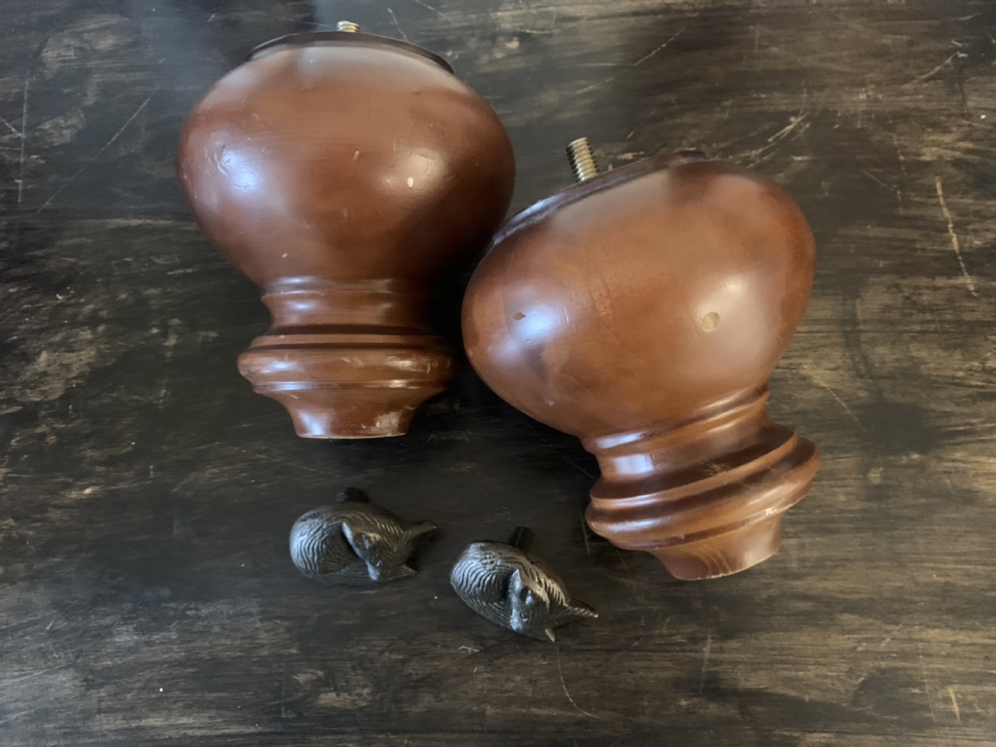 Set of 2 Wood Furniture Legs