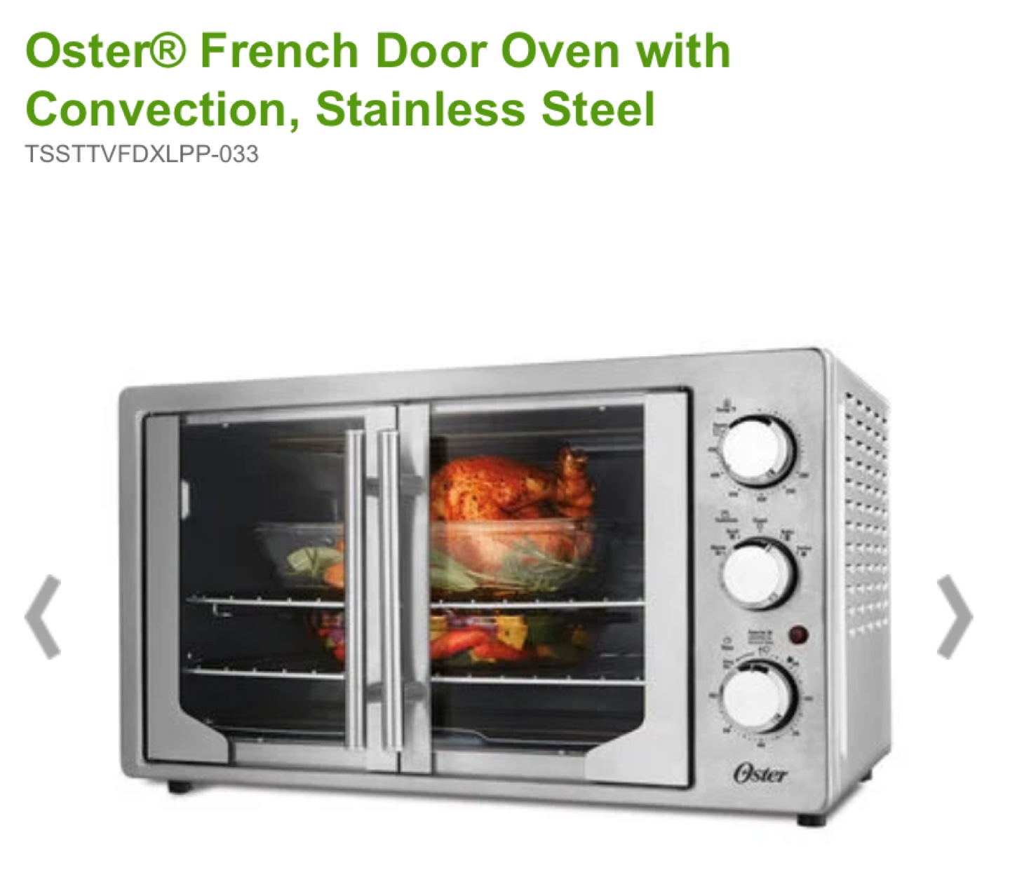 Oster French Door Oven with Convection, Stainless Steel - photo 2