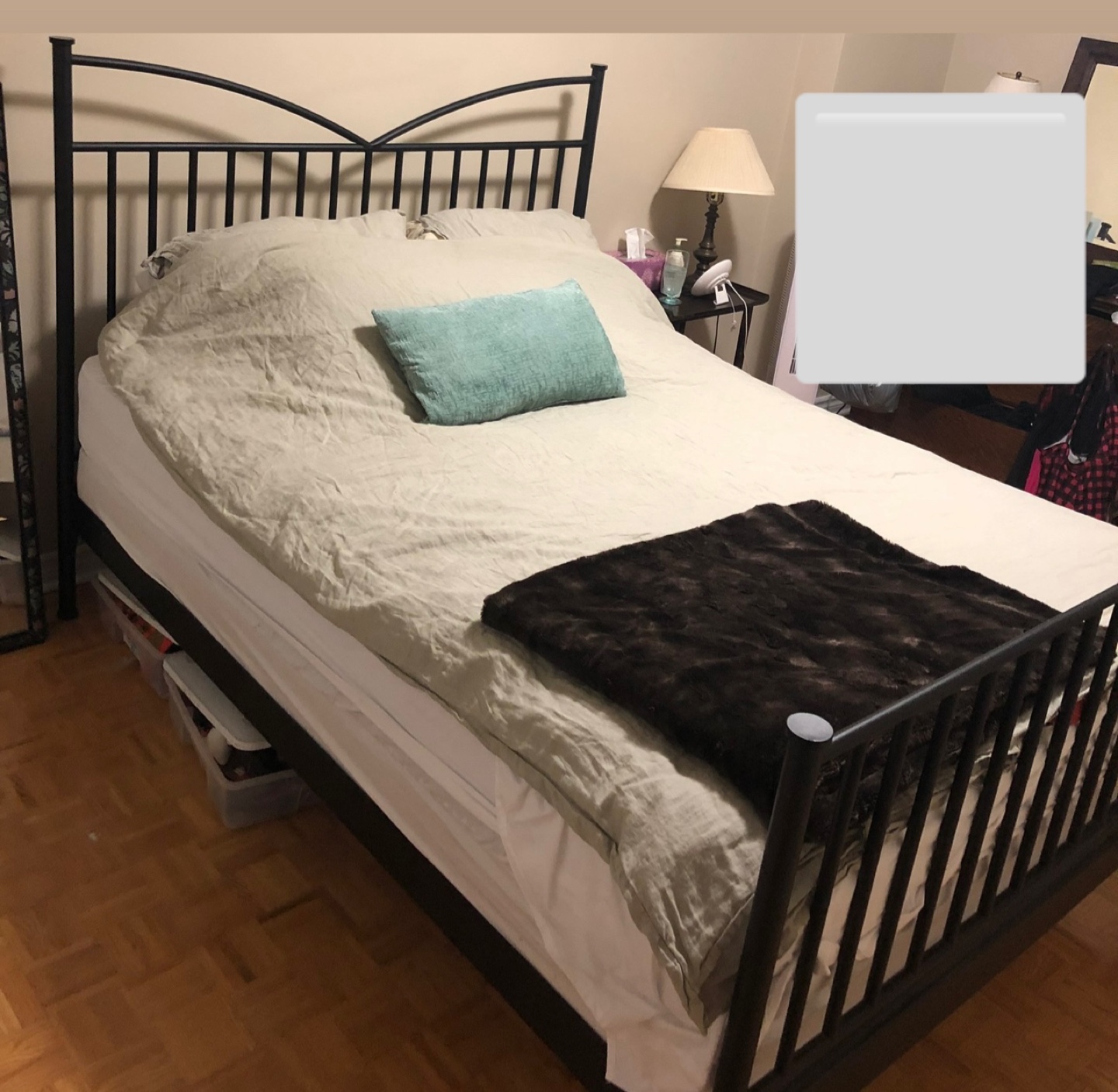 IKEA Black Metal Queen Size Bed Frame