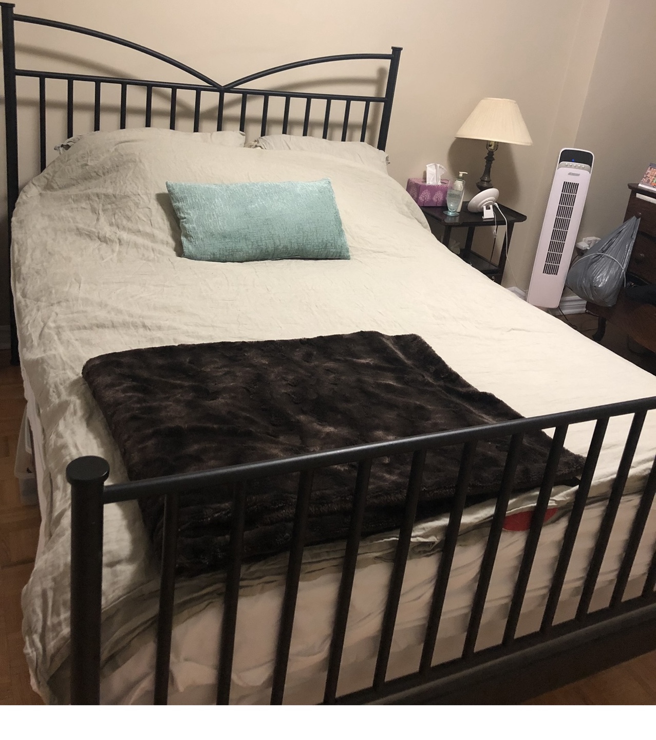 IKEA Black Metal Queen Size Bed Frame - photo 2