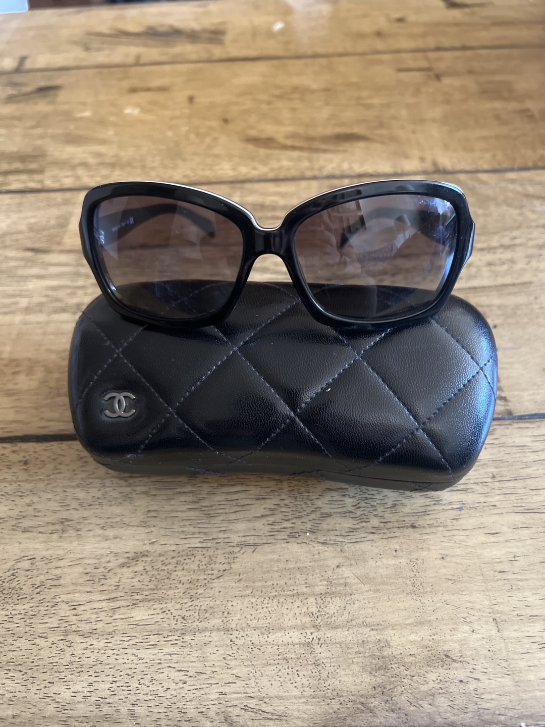 Chanel Sunglasses Black with White Trim