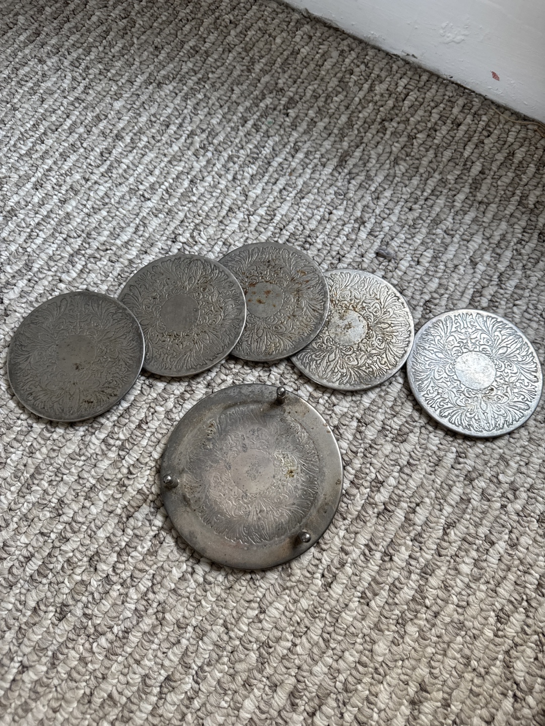 Set of 5 vintage Silver Coasters - photo 2