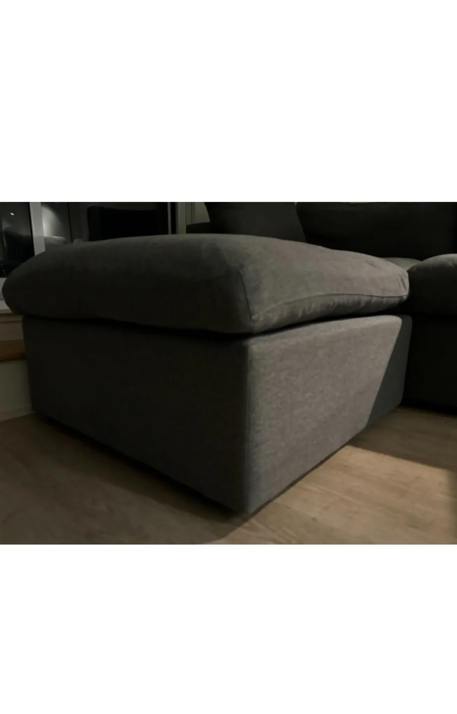 Cozey Ciello Ottoman in Storm Grey thumbnail