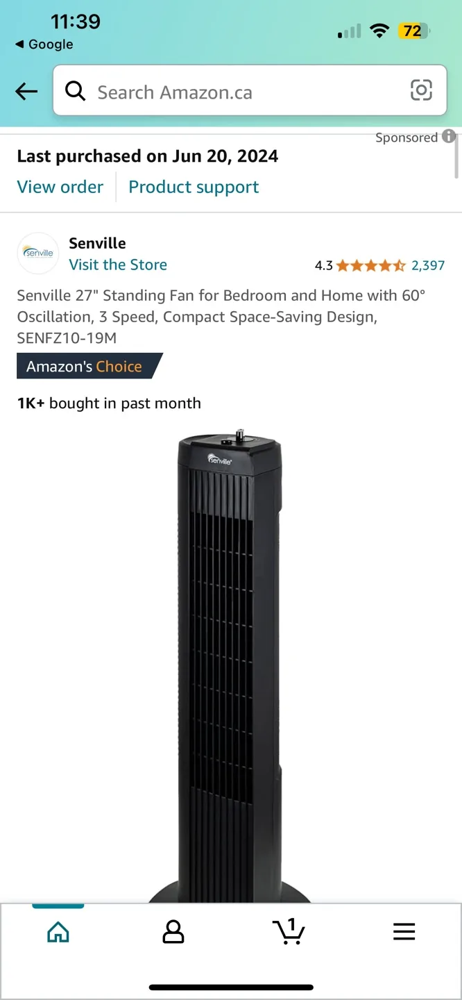 Senville 27'' Standing Fan image indicator(4)